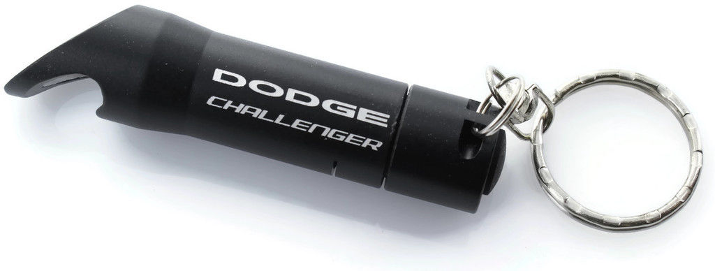Black Challenger Mini Flashlight LED Bottle Opener Key Chain - Click Image to Close